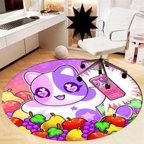 Aphmau Printed Round Rug Carpet Chair Rug Area Rug Entryway Doormats,for Office Chair Living Room Bedroom Kitchen Room. 120cmx120cm