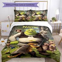 3pcs Custom Name Shrek Bedding Set Duvet Cover Closure Includes 1 Duvet Cover & 2 Pillowcases, Soft and Comfortable for All Seasons. 140cmx200cm