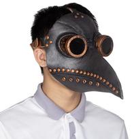 Mask Steampunk Halloween Plague Doctor Long Nose Bird Beak Latex Cosplay Mask Carnival Masquerade Halloween Party Costume Props Matches the image gray
