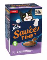 Šlapias kačių maistas FELIX Sauce Time su vištiena ir lašiša, 6 x 40 g