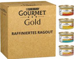 Katinų paštetas Gourmet Gold, 24 x 85 g, 4 skoniai