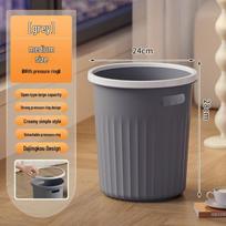 Large Capacity Round Trash Can for Home or Office gray