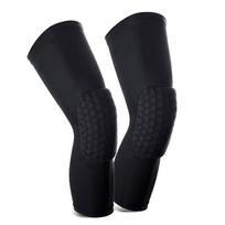 2pcs Compression Long Sleeve Support Leg Knee Pad Brace Sport Pain Guard Size L black