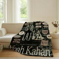 American singer Noah Kahan Blanket For Sofa Office Bed Plane Travel Sleep Read Relax Camping Soft And Warm 30x40in gray