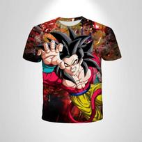 Anime Dragon Ball Son Goku Tshirt 3D Print Men's clothing Summer Girl clothes Top women Tshirt Girl Unisex Children's Clothing 100 black