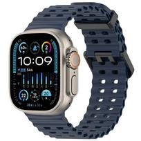 Soft Silicone Strap for Apple Watch Ultra 3/2 Strap 49mm 46mm 45mm 44mm Ocean Bracelet band iWatch Series 11 10 Ultra 9 8 7 6 SE Ultra 3 2 1 49mm vidurnakčio mėlyna spalva