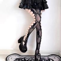 Women Sexy Hollowed Stockings Flowers Elasticity Lolita Fishnet Tights Erotic Lingerie Bottom Pantyhose Thigh Mesh Lace Stocking gray
