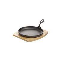 Keptuvė BILLIET 22 cm Ketaus porcijinis su mediniu padėkliuku
