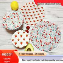 Reusable Food Grade Cotton Bowl Cover with TPU Coating for Preservation gray