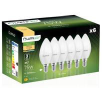 6X LED lemputė E14 žvakė B35 10W = 75W 1100Lm 3000K šilta 180° Lumiled