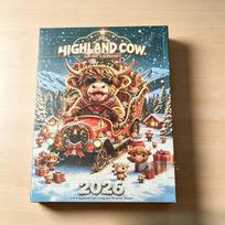 2026 3D Škotijos galvijas Advento kalendorius 24 dienos Kalėdų laukimas Mielas mini Škotijos galvijas paveikslėlis Kalėdinė dovana Namų dekoras Christmas COW