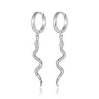 S925 Sterling Silver Snake Ear Cuffs - High-End Light Luxury Fashion Trendy Design Earrings 925 Silver balto aukso spalvos