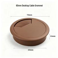 Round Plastic Desk Cable Grommet – Wire Management Cover (35-80mm) brown