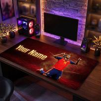Lamine Yamal Custom Large Mouse Pad, Personalized Name Text Print, Football Logo Non‑Slip Desk Mat Gaming Gift 30cmx60cm