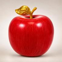 Golden Brass Red Fuji Apple Ornament for Living Room, Study, or Office red