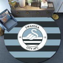 Swansea City A.F.C,Round Area Rug,Carpet Rug for Living Room Bedroom Sofa Playroom Decor,Non-slip Floor Mat 120cmx120cm