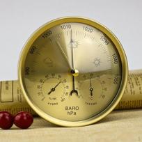 & Hygrometer Wall Hanging Temperature Humidity Monitor Gold bronze brown