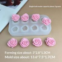Mini Rose Shaped Silicone Mold Fondant Mousse Cake Soap Resin Mould Jelly Candy Chocolate Decoration Baking Tools A4 gray