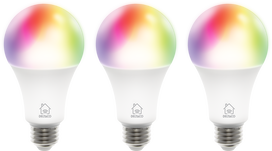 LED lemputės DELTACO SMART HOME, E27, RGB, WiFi, 9W, 3vnt pakuotė / SH-LE27RGBA6002-3P / 1902592