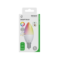 LED lemputė DELTACO SMART HOME, E14, RGB, WiFi, 4.9W / SH-LE14C37RGB02 / 1902596