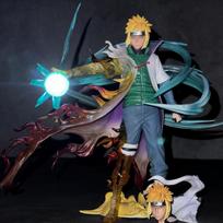 26cm Anime Naruto Figure Namikaze Minato Double Headed Figures Gk Battle Pvc Statue Action Model Desk Decoration Kids Toys Gift gray