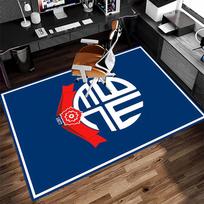 1pc Bolton Wanderers FC LOGO Print Area Rug - Soft,Washable Non-Slip Indoor Mat for Office Chairs,Living Room,Home Office Decorative Rug 40cmx60cm white