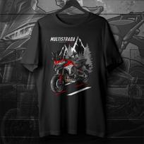 Summer leisure custom motorcycle riding Tshirt 20212024 Models Multistrada V4 Motorcycle TShirt 100 Cotton XL black