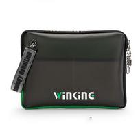 Men Women Laptop Bag 13 inch Tablet Laptop Sleeve Case Linen+PU Leather Handbag 2022 New Street Trend Clutch Bag for Boys Girls žalia