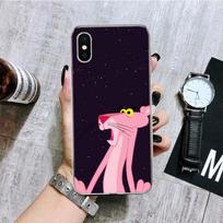 Rožinio Panteros Animacinis Telefono dėklas iPhone 11 12 13 14 Pro XS XR X Max 7 8 6 6S Plus Mini + 5 SE Modelis Pritaikomas Coque Dangtelis iPhone SE 2020