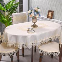 Europietiškų nėriniuotų apvalių staltiesių svetainė ir viešbutis - elegantiškas, lengvas ir prabangus audinys Chair Back (Width 45cm) white