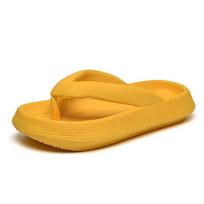 Soft Sole Platform Flip Flops Women 2025 Summer Beach Non Slip Men Slippers Coulple Thick Sole Bathroom Slides Sandals 38-39 geltona