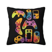 Colorful Watercolor Game Controller Square Pillowcase Cushion Cover Pillow Case Throw Pillow Cover for Home Sofa Living Room 12x12Inch black
