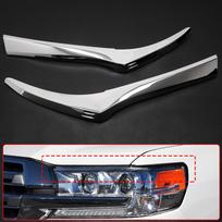 Car Styling  ABS Chrome Headlight Eyebrow Eyelid Cover Trim Car Accessories For Toyota Land Cruiser FJ200 LC200 2015- 2016-2021 black