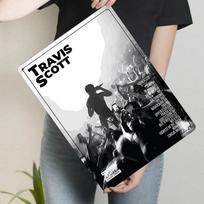 Travis Scott Concert Silhouette Metal Wall Art Music Decor for Fans Modern Home Decorations 30x40cm(11.8x15.7inch) white