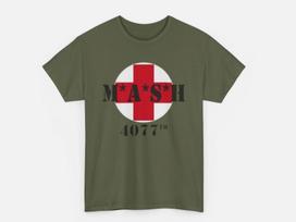 MASH 4077 Tee Vintage Military TV Show Shirt Classic 70s War Comedy Tee Unisex T-Shirt XXXXL red