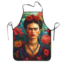 F-Frida K-Kahlo Artwork Apron Cuisine Cooking Baking Gardening Paintings Aprons Kitchen Waterproof Pinafore for Men Women 55x68cm black