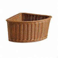 Vėduoklės formos kampinė pintinio stiliaus trikampė laikymo krepšelis 26.5-16cm beige