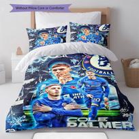 Cole Palmer GOAT Bedding Quilt Set Quilt Cover Pillowcase Home Decoration Birthday Gift (1 * duvet cover + 2 * pillowcase, without core) 135x200cm blue