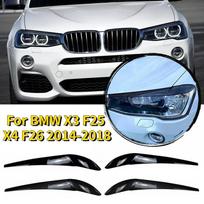 Headlight Eyelids Eyebrows Body Kit Sticker Tuning Gloss Black ABS Plastic For BMW X3 F25 X4 F26 2014 2015 2016 2017 2018 gray