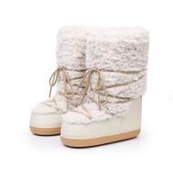 Winter Space Boots Lamb Wool Moon Shoes Snow Boots Women 35-36 (inner length is about 23cm) white