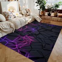 Modern 3D Geometric Visual Illusion Area Rug 2D Falt Stylish Abstract Design Mat Carpet for Living Room Bedroom Sofa Doormat 50x80cm