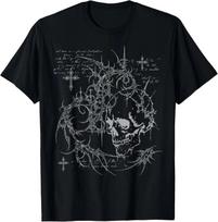 Y2K Grunge Goth Alt Skull Sigilism Vintage Graphic T-Shirt unisex T-Shirt 120 gray