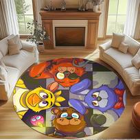 Five Nights at Freddy's Print Round Rug, Washable Floor Carpet, For Entryway Dorm Laundry Room Office Study, Home Decor Birthday Christmas Gift 80cmx80cm black