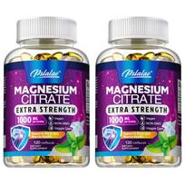 Pslalae Magnesium Citrate Veggie Capsules, Support Bone, Muscle & Gut Wellness 120*2