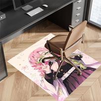 Nezuko Demon Slayer Kanroji Mitsuri Printed Absorbent Washable Carpet, Non-Slip Bathroom Mats, Kitchen Rugs, Yoga Mat,Living Room Entrance, Camping Pi 50cmx80cm white