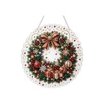 5D Diamond Painting Christmas Pendant Ornament, Acrylic Festive Decor. 20x20 cm black