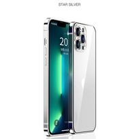 Prabangus nerūdijančio plieno rėmo telefono dėklas iPhone 12 13 Pro Max dėklas Smūgiams atsparus metalinis šarvuotas kietas PC skaidrus dangtelis iPhone 13 Pro Max dėklui For iPhone 12 Pro