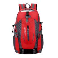 Patchwork Buckle Ladder Lock Zipper Portable Backpack For Unisex KTY raudona