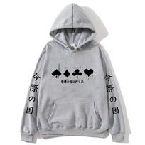 2025 Anime Alice In Borderland Hoodie Chishiya Printed Hoody Women Crewneck Sweatshirts with Hooded Men Long Sleeve Pullover Coo M white