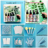 DIY Textile Spray Paint Set: Skillful Art Pigment for Hand-Painted Plant Designs blue